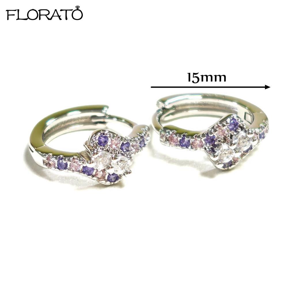 925 Silver Needle Elegant Purple Earrings Exquisite Small Hoop Earrings for Women Fashion Puncture Jewelry Accessories
