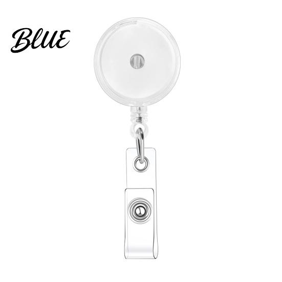 Office Badge Reel with Professional Reel Round Transparent Accessory Retractable ID Holder Clip Swivel for Nurses Students Teachers Workers