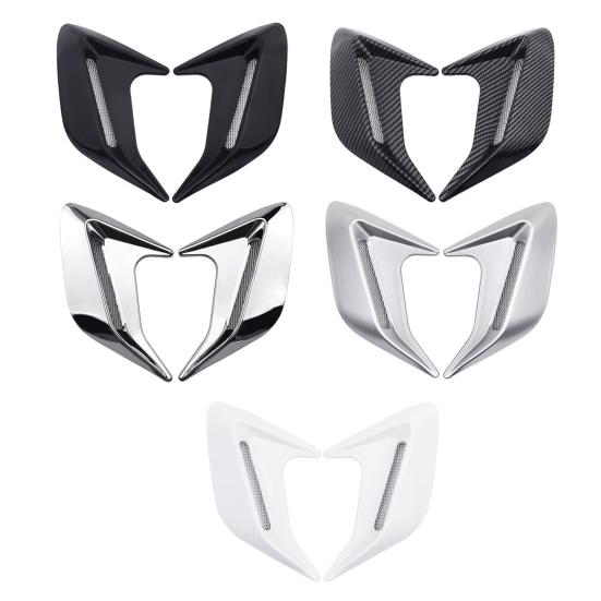 Car Shark Gill Side Vent Decals ABS Chrome Fender Trim Self-Adhesive Stick-On Exterior Hood Ornament Sporty Car Vent Sticker Fit for Most Cars