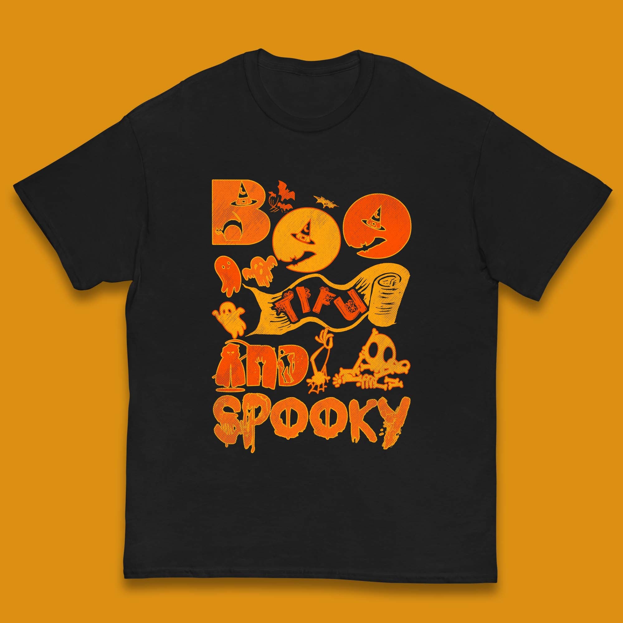 Boo Tiful and Spooky Halloween Horror Scary Boo Ghost Spooky Season Kids T Shirt 100