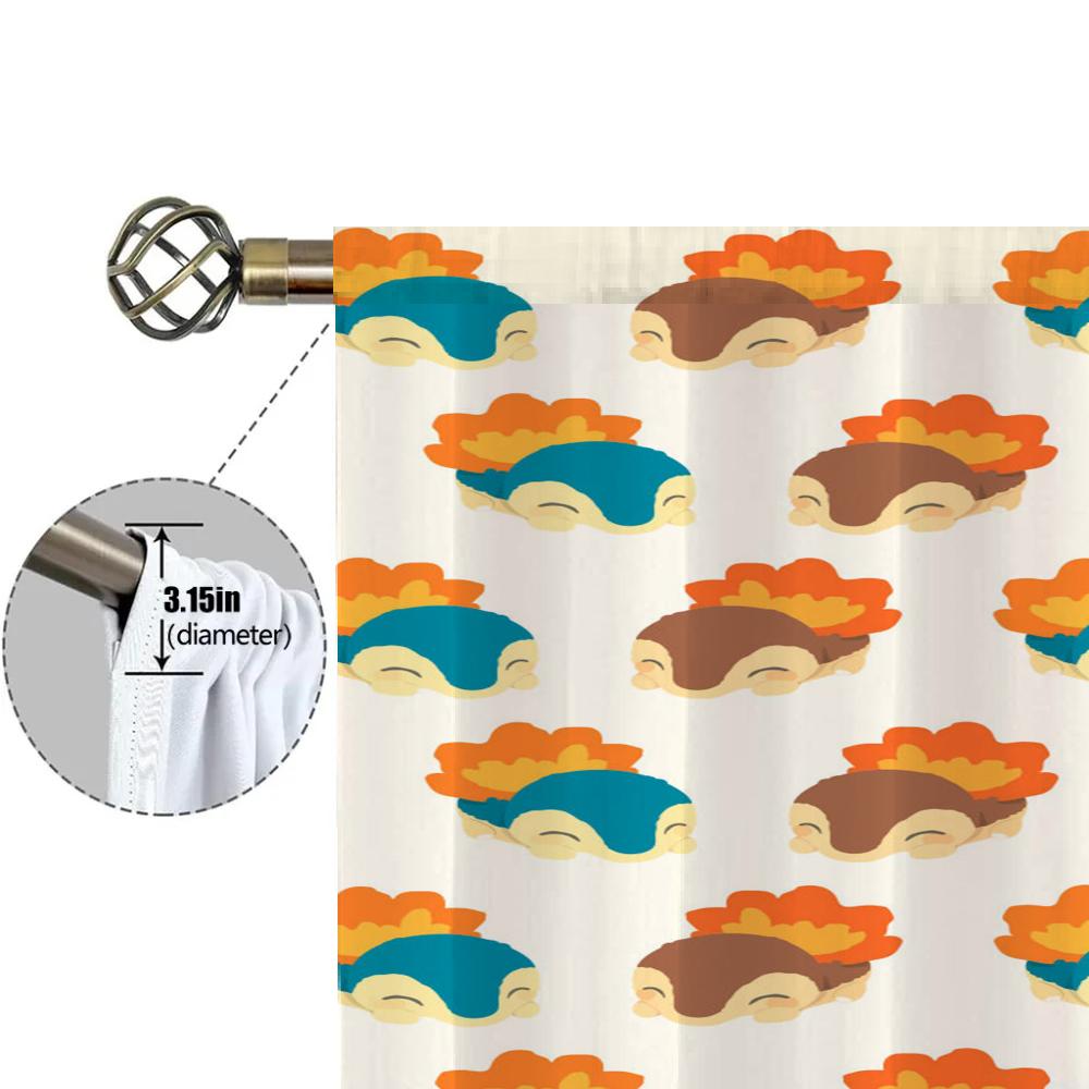 Home Interior Kitchen Curtains for Living Room 2 Pieces Blackout Curtains Door Curtain P-pokemon-n Bedroom Decoration Partition