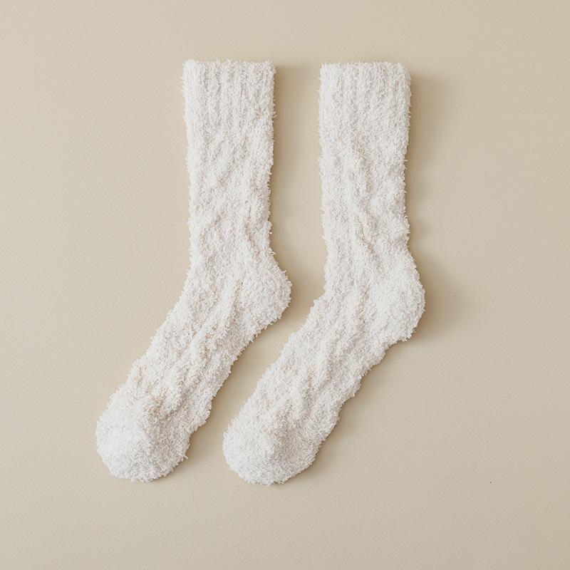 

Утепленные и теплые - Зимние носки из кораллового флиса для мужчин, Не линяют, Крученые полуфлисовые носки до середины икры для спорта 1 pair бежевый