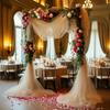 White Pink Wedding Tulle Arch Elegant Backdrop Fabric Arch Draping Fabric  Birthday Party