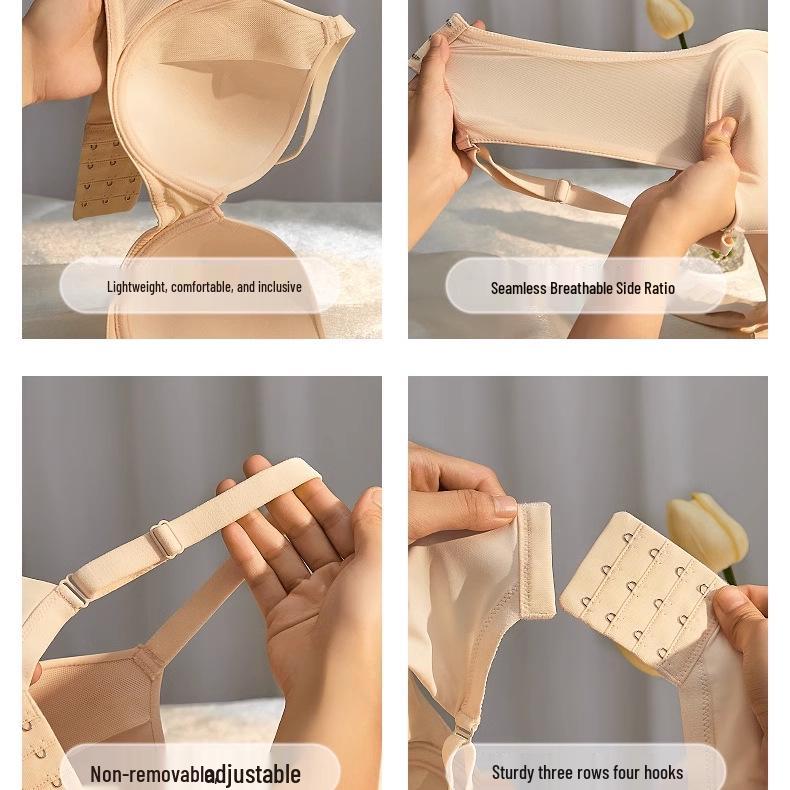 Übergröße Nahtloser Leichter Lift Bügel-BH - Vollschale, Seitliche Push-Funktion für kleineren Look