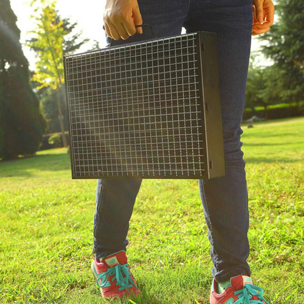 Portable BBQ Grill Stainless Steel Charcoal Grill Outdoor Cooking Tool Kit Camping Picnic Beach BBQ Lightweight Compact Travel