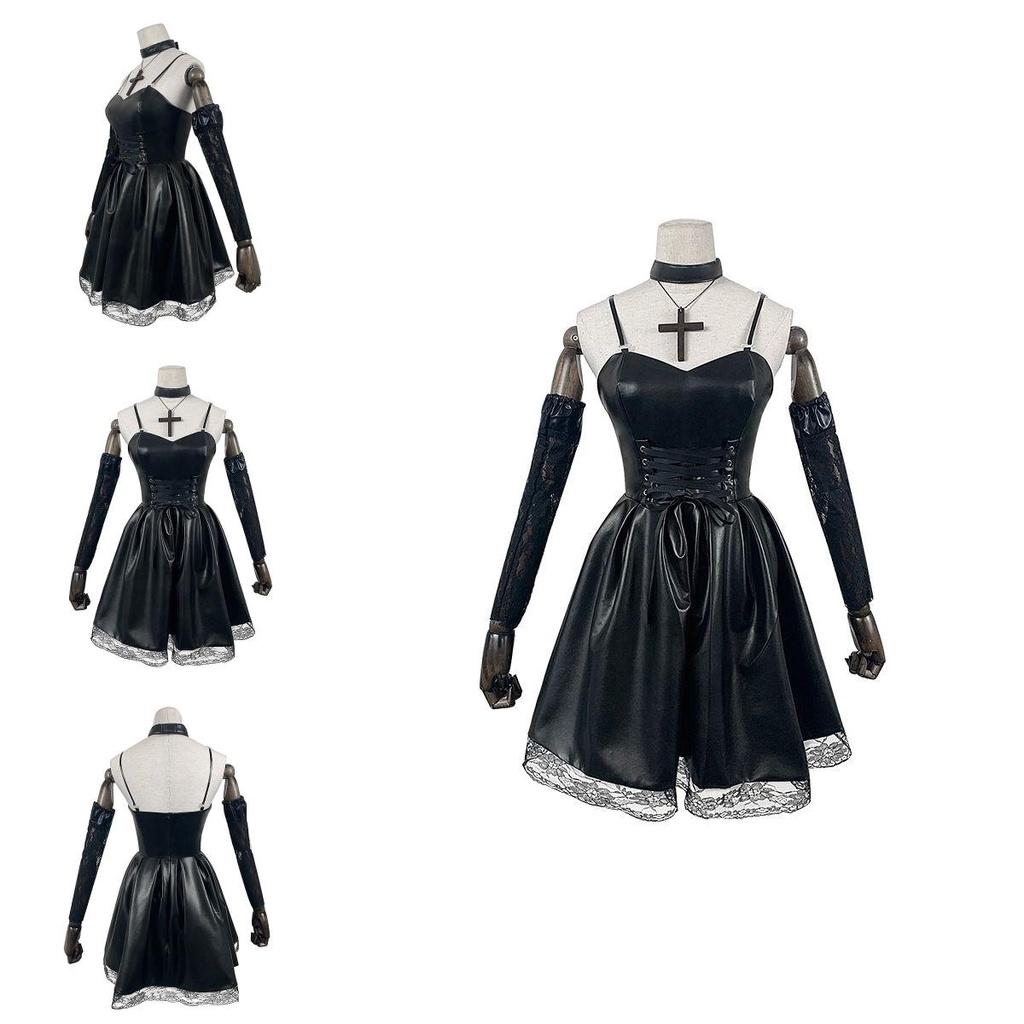 Stylish Misa Amane Death Note Anime Cosplay Black Dress For Halloween And Parties