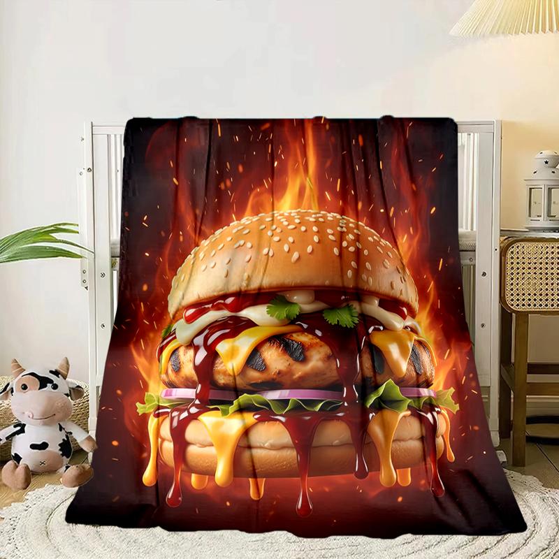 Golden French Fries Background Blanket Flannel Blanket for Bed, Sofa, Camping, Hiking, Picnic Essentials, Gift for Family Fan Gifts