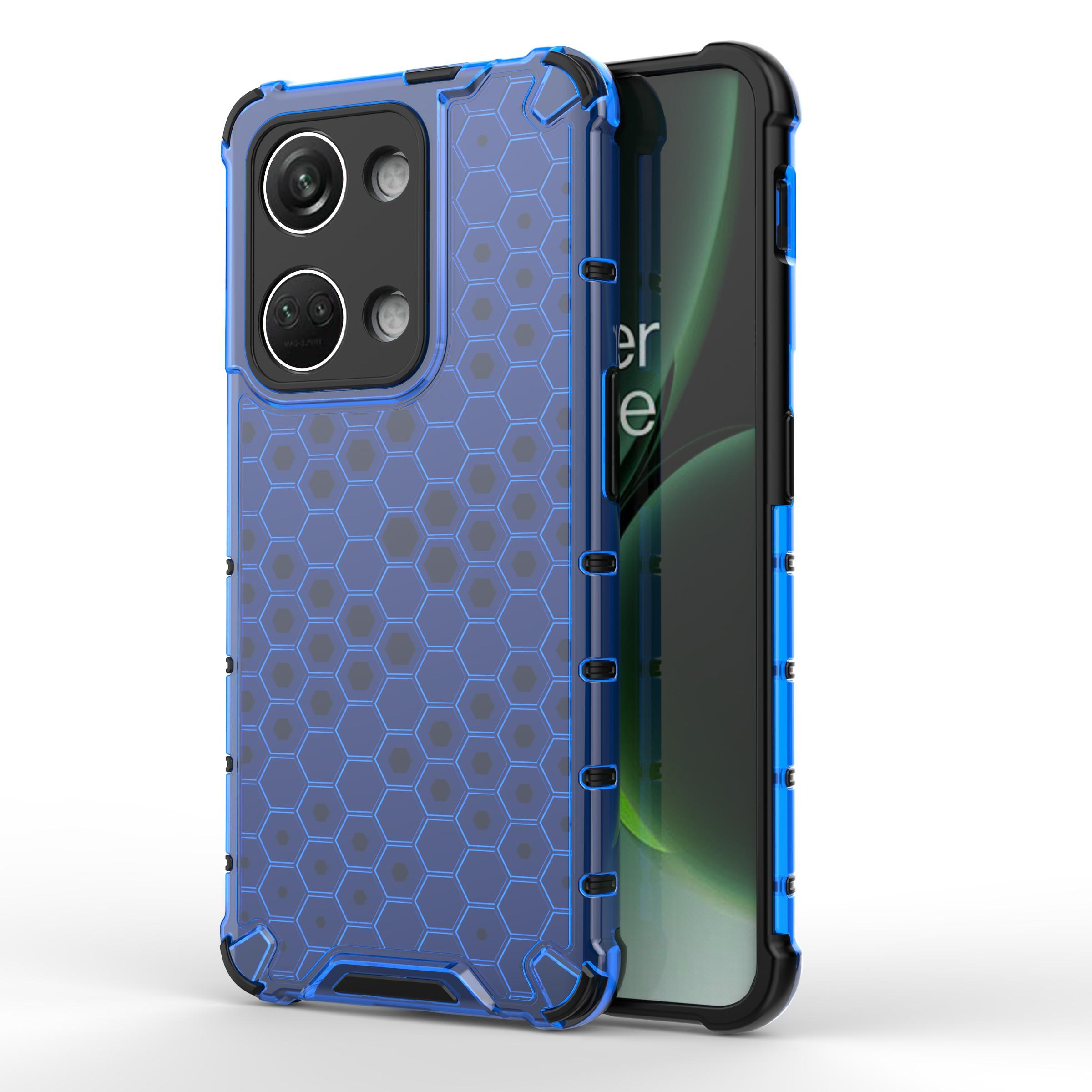 

For OnePlus Nord 3 5G/Ace 2V Anti-drop Phone Case Honeycomb Texture Shockproof Cover Blue