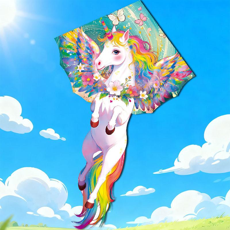 Unicorn Kite For Kids With Polyester Material And Glass Fiber Frame For Outdoor Play And Gift