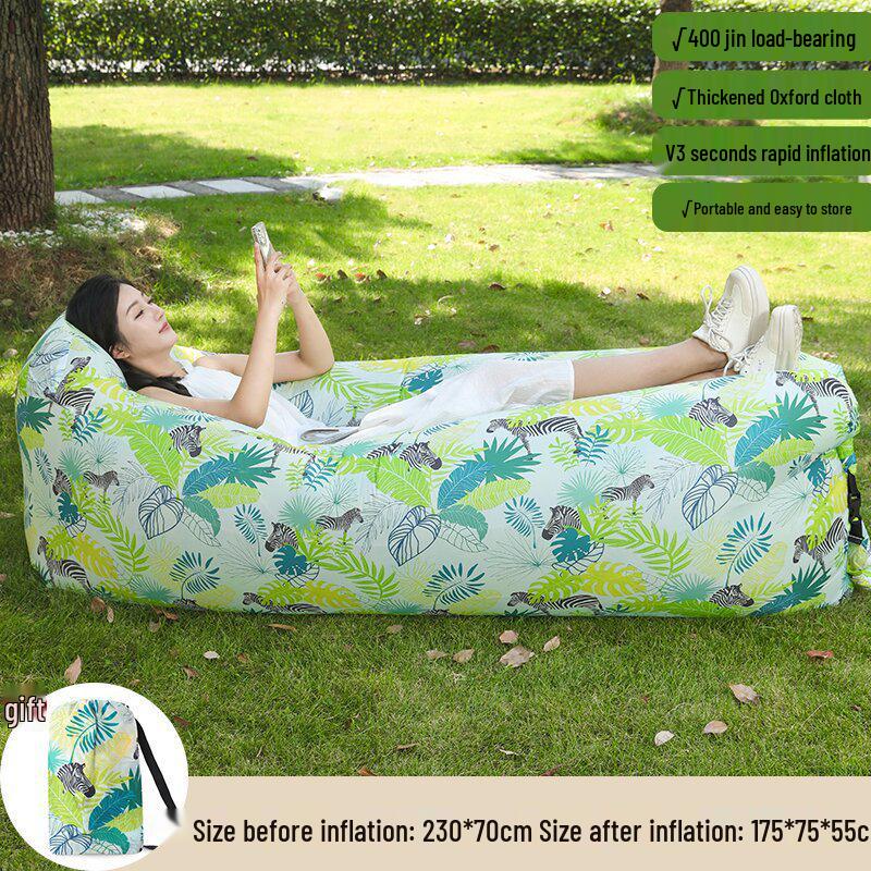 Canapea Gonflabilă de Exterior Lazy - Sac de Dormit Portabil și Pliabil în Stil Pernă