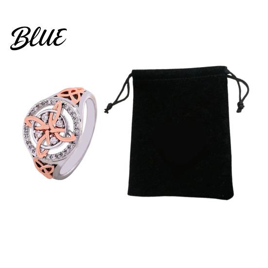 Cubic Zirconia Ring Women Handmade Wizard Knot Finger with Nature