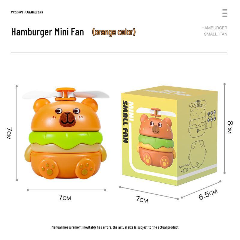 Rechargeable Children s Hamburger USB Mini Fan – Portable Desktop Electric Fan for Summer