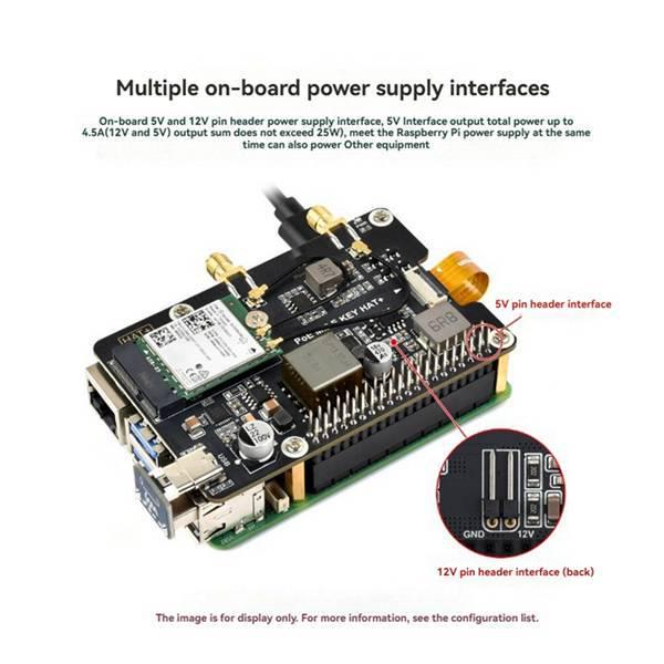 Raspberry Pi 5 PCIe to M.2 E Key with PoE Adapter - Black PCB