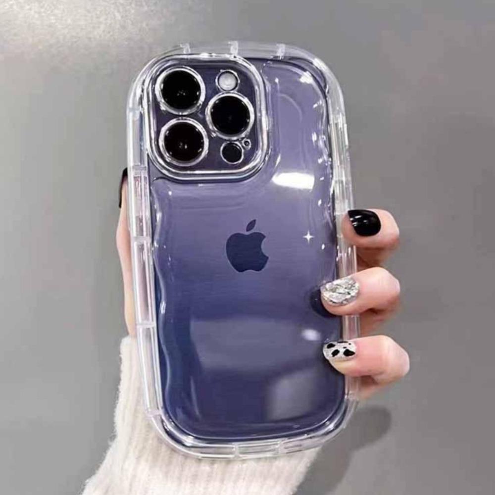 Luxury Transparent Soap Soft  Phone Case For iPhone 17 Air 16 15 14 13 12 11 Pro Max Plus 17 Pro Camera ProtectionAirbag Cover