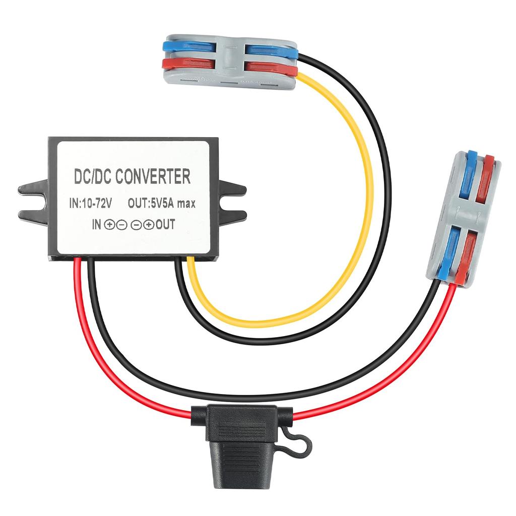 YBBOTT 5A 25W To Suitable for Car LED DC/DC Step-Down Converter, 10V-72V 5V, DC/DC Converter, 12V/24V/36V/48V/60V, Audio, Intercom, Display,