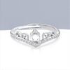 S925 Sterling Silver 4mm DIY Moissanite Princess Crown Ring