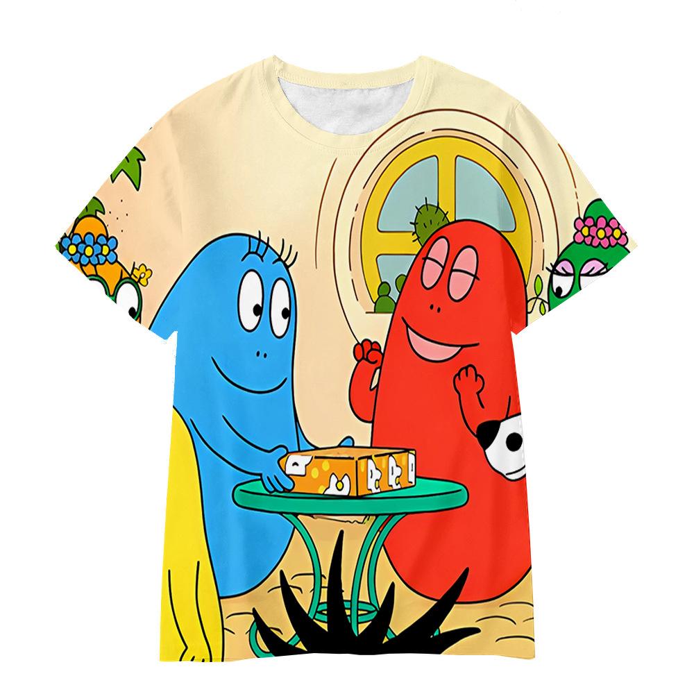 

kids t shirts Cute cartoon animation series 3D digital printing casual breathable loose T-shirt summer children s short-sleeved boy s top T-shirt 170