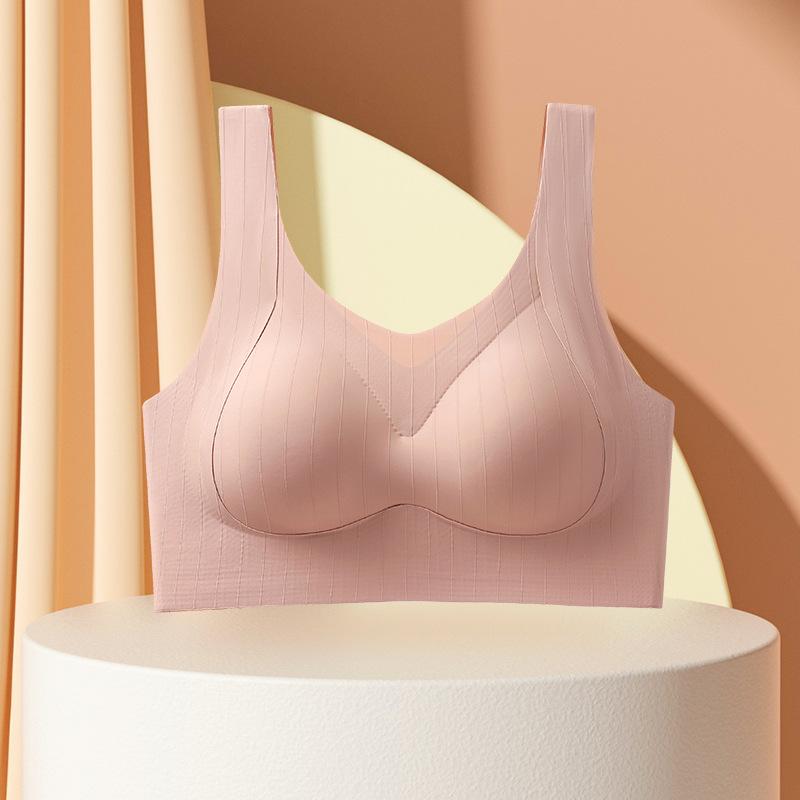 The new seamless and large summer thin upper support anti-sagging adjustment bra