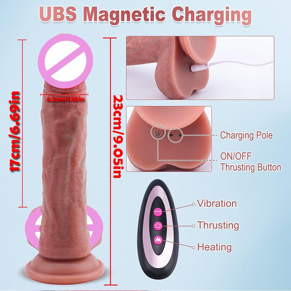Realistische Heizung Stoßdildo G-punkt Klitoris Anal Stimulator Silikon Saugnapf Riesigen Penis Erwachsene Sex Spielzeug für Frauen Paar