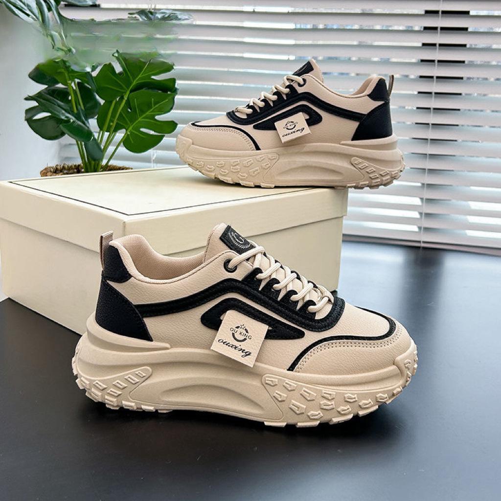 Daddy shoes women's 2025 spring new high-value ins trendy thick-soled high-end lightweight wear-resistant casual versatile board shoes