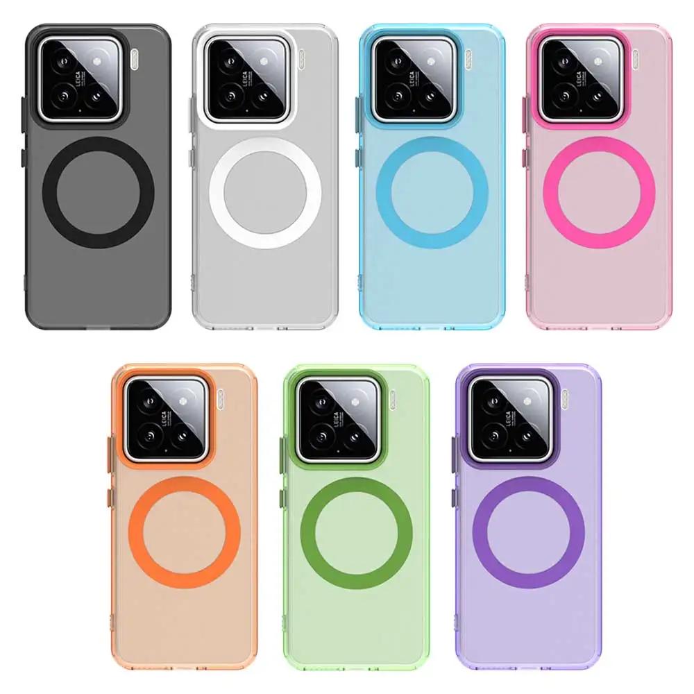 For Mi 15 Case for Magsafe Magnetic Wireless Charging Back Case for Xiaomi 15 Pro Xiaomi15 14T 14 T Pro 14 Civi Ultra Candy Color Soft Silicone Shell