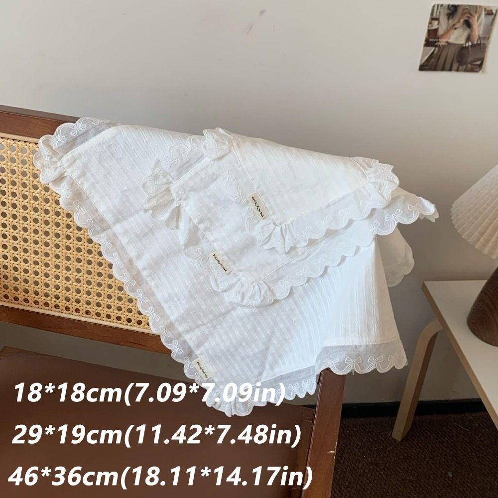 Korean Style Soft Flounced Lace Ruffle Placemats Dust-proof Multi-purpose Lace Napkins Coasters Dining