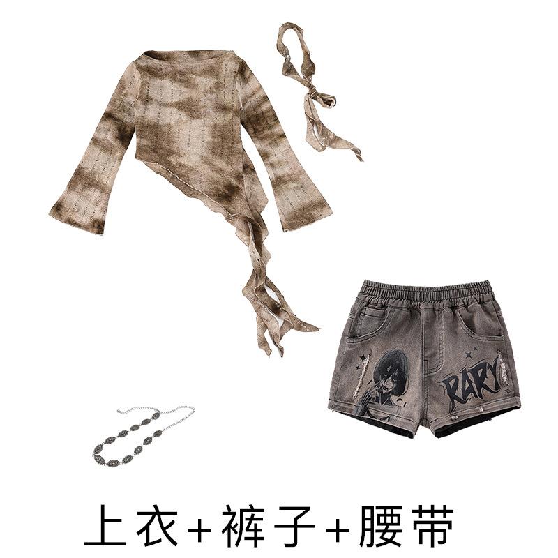 Jazz Dance Costumes Girls Jazz Wasteland Style Wear Autumn Street Dance Children Tide Dance Performance Costumes Suit