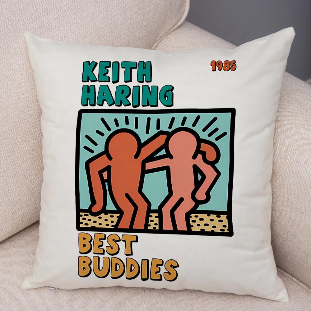 Nordic Style Plush Throw Pillow Case Abstract Keith Artwork Cushion Cover for Sofa Home Car Decor Geometric Art Print Pillowcase