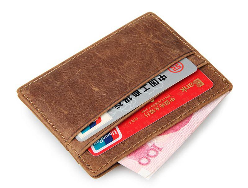 Jiameda Retro Leather RFID Card Holder & Coin Purse with Multi-Card Slots