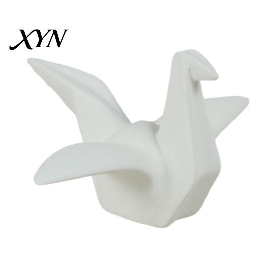Décor Oiseau Origami Grues Géométriques Figurine, Sculpture Moderne, Accent Décoratif Minimaliste pour Étagère, Sculpture Créative Nordique pour Bureau Bibliothèque