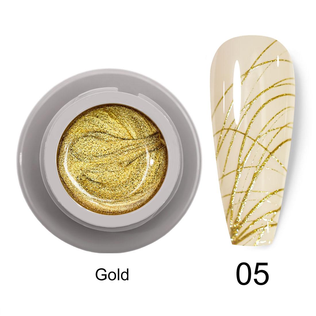 

Venalisa Spider Gel Soak Off UV&LED Gel Line Painting Gel Lacquer Emboss Gel Polish 12 цветов золотой