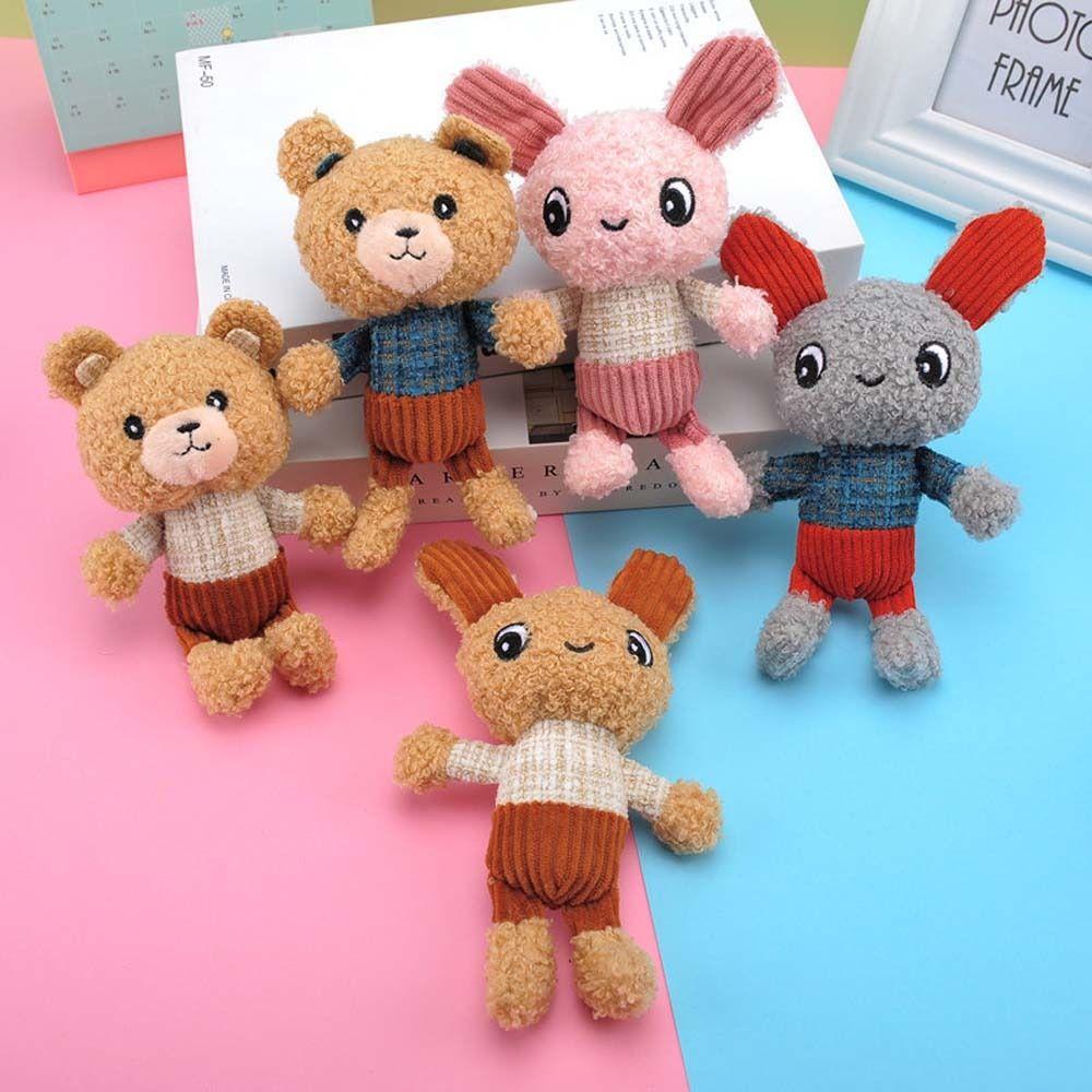

Animal Stuffed Toys Bunny Plush Keyring Bear Key Chain Rainbow Rabbit Plush Keychain Key Ring A