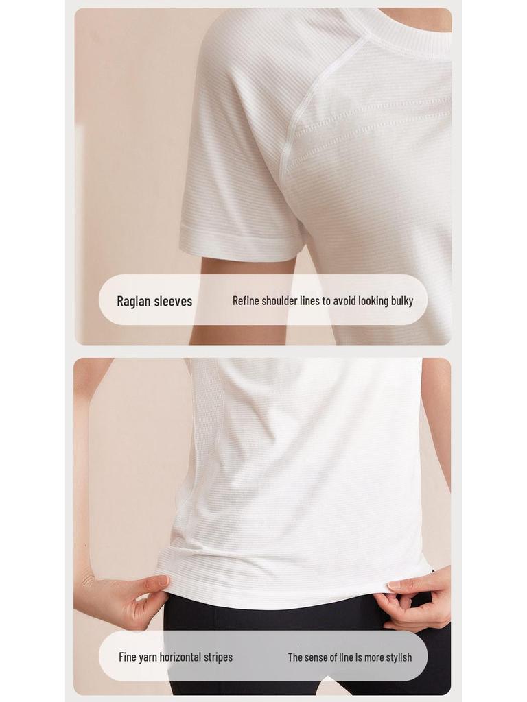 Women's Plus Size Slimming Quick-Dry Yoga T-Shirt - Short Sleeve Sports Top for Running & Gym