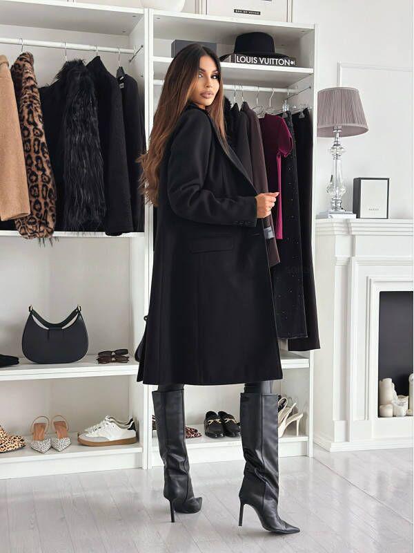 2024 Bestseller Women's Single-Breasted Wool Coat - Autumn/Winter Collection, Simple Long Sleeve, Solid Color