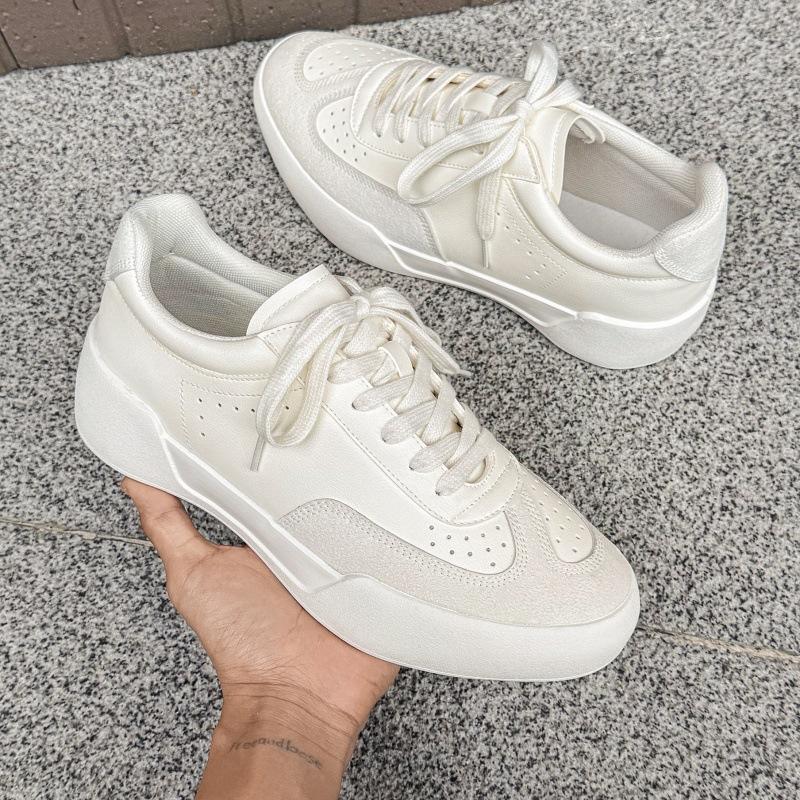 

Trendy Men Casual Board Shoes 2026 Spring Autumn New Fashion Lace Up Non Slip Sneakers Lightweight Comfortable Vulcanized Shoes 39 бежевый