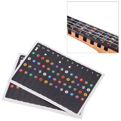 4PCS Multi-color Ukulele Fretboard Stickers PVC Material Ukulele Note Sticker  For Beginner