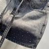 2025 Sommer Trend A-Linien-Rock: Schwere Bohr-Nischen-Design, Damen-Jeans-Shorts mit weitem Bein