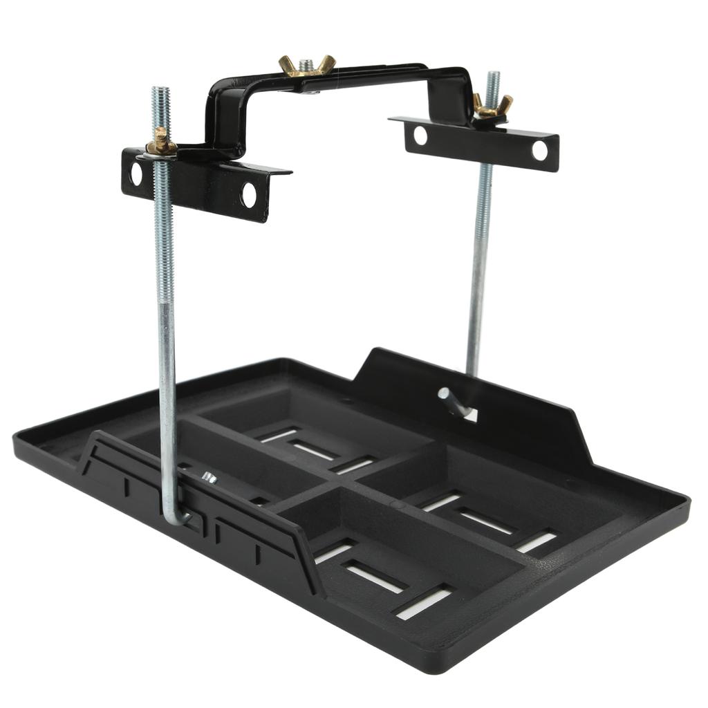 Car Battery Hold Down Tray Bracket Set Recessed Slots Sturdy Construction for 27 30 31 Series Batteries