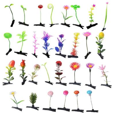 10 Stück Bunte Haarspangen Simulation Pflanze Haarspange Kinder Haarschmuck