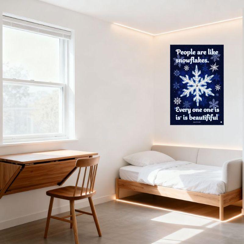 People are Like Snowflakes Metal Tin Sign - Vintage Inspirational Quote Wall Decor with Snowflake Pattern, Home Bar Man Cave Clu