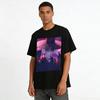 Gothic Style Mysterious Heterochromia Man Print Top Niche Cool Vibe Loose Casual Daily T-shirt Pure cotton T-shirt