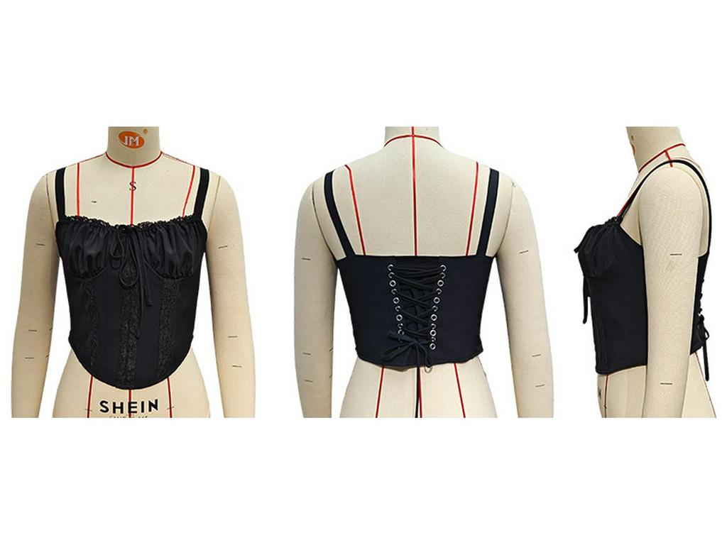 2025 Summer Sexy Lace Patchwork Tie-Up Sling Vest for Women