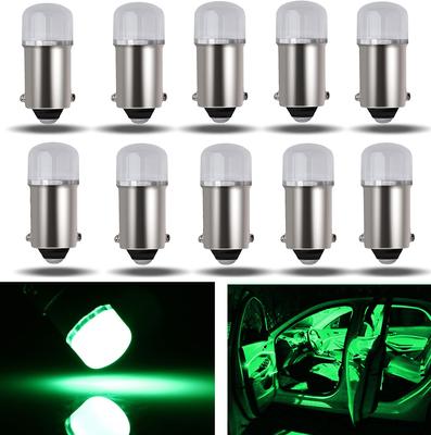 YongMing BA9S G14 LED Bulb Position Lamp Waterproof Diffused Lens Room Lamp for Car Green 10pcs