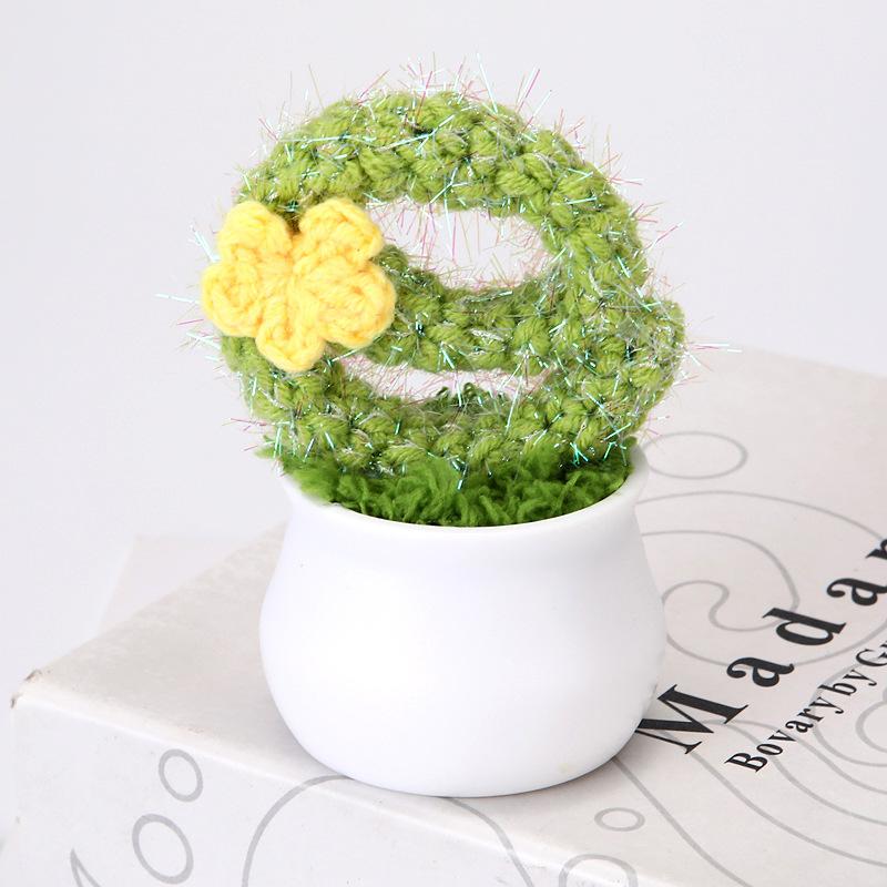 

Mini Love Crochet Plant Pot Mini Crochet Flower Pot Creative Kintted Plant Car Table Home Decor Gift