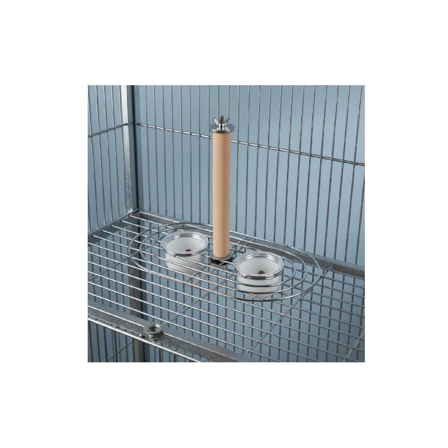 Anti-Spill Avian Food Holder No-Mess Design Avian Perch with Food Bowls Hanging Parrot Feeder Easy to Clean Enclosure Feeding