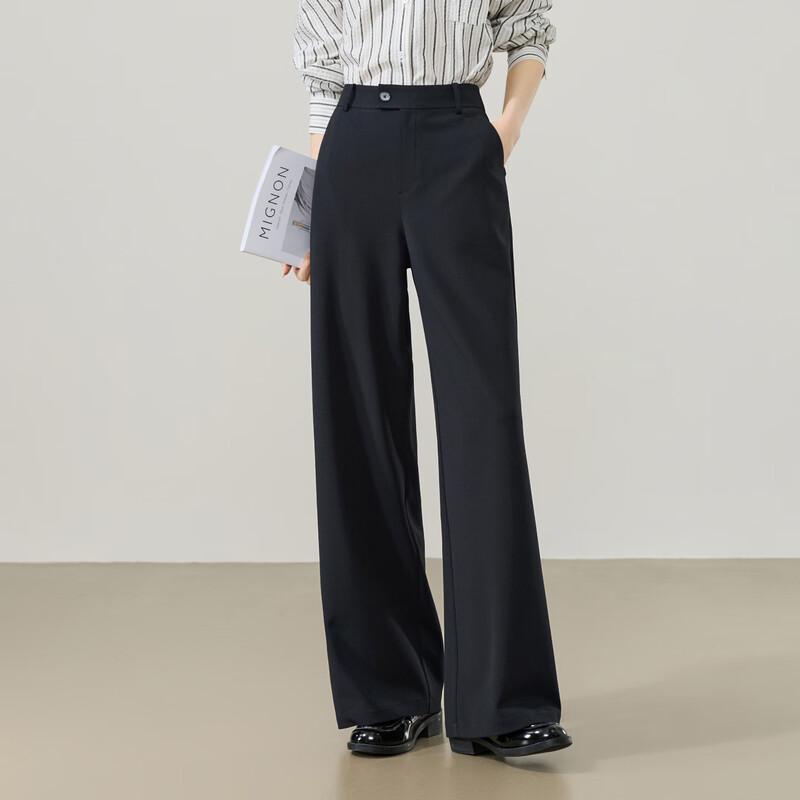 ESE-Y Women s High-Waist Draped Wide-Leg Suit Pants 29