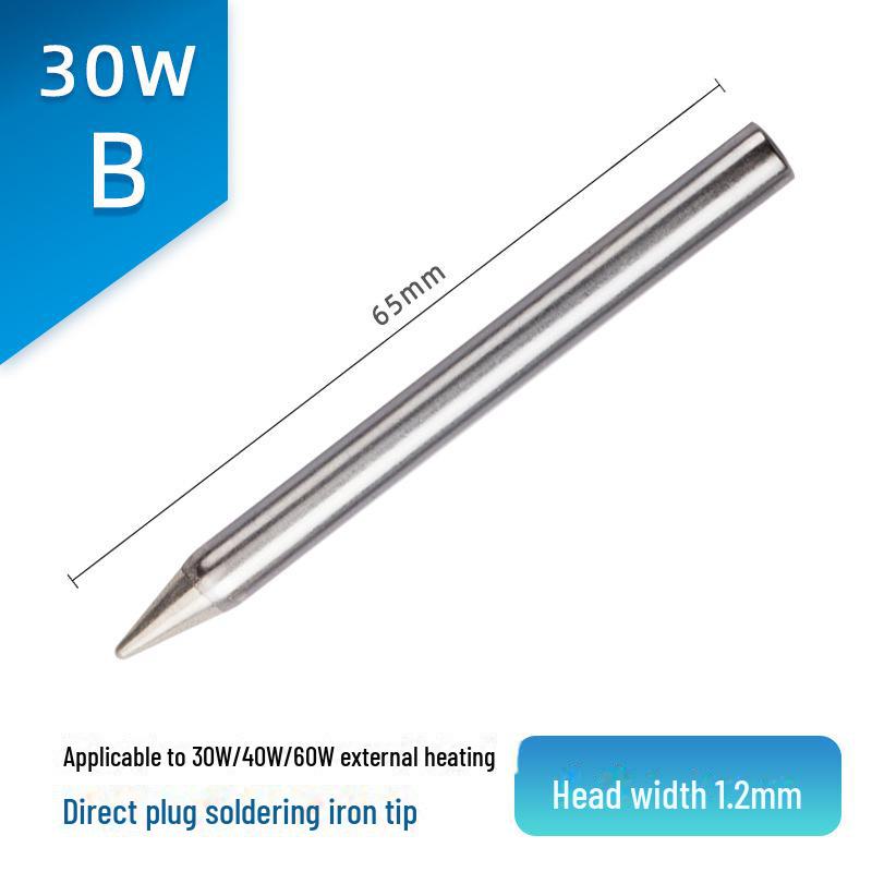 Jinruikang 60 W Chrom-Lötkolbenspitze, spitz, externe Heizung, kompatibel mit 30 W- und 40 W-Lötkolben.