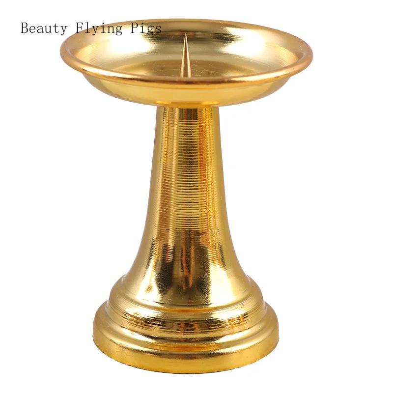 1pc Metal Candlestick Household Sacrifice and Blessing Buddhist Temple Supplies Make Offerings To Buddha Home Desktop Decoration