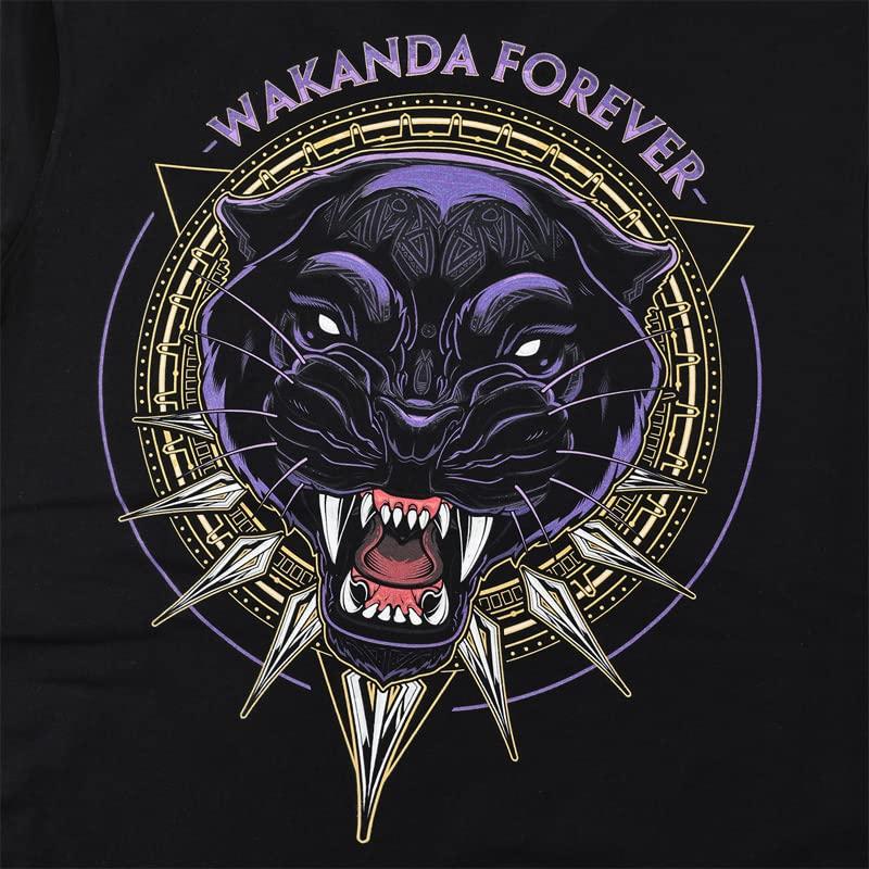 EVERSOUL Marvel T-Shirt, Short Sleeve, Black Panther, Avengers, WAKANDA, Iron Man, Venom, Hulk, Birthday Gift, Men's, Black, XL Size [Parallel Import]