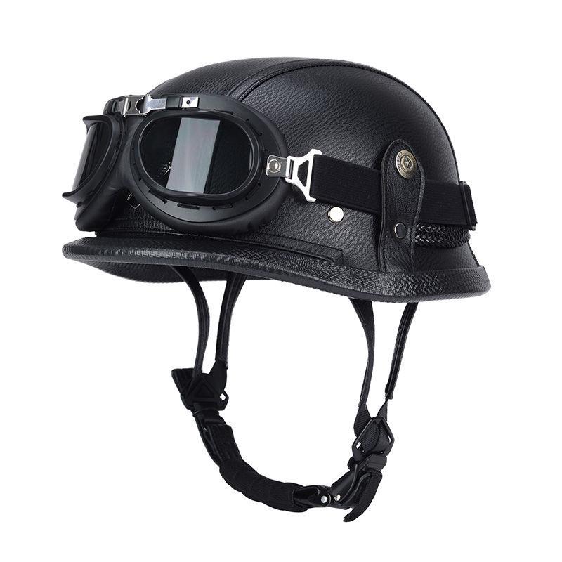 Pedal German Helmet Cruise Vintage Half Helmet Harley Men Motorcycle Helmet Locomotive Scaler Helmet Soldier Helmet Leather Helmet